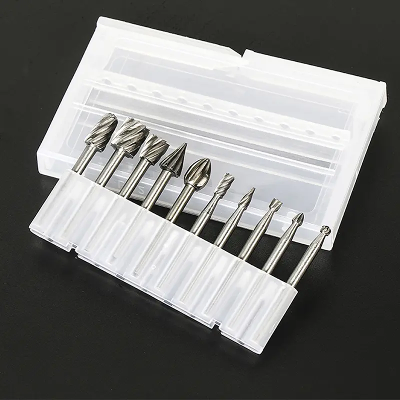 6pcs 10pcs/Set HSS Rotary Burr Mill Cutter Routing Router Bits Burr Rotary Tools Wordworking Tool Engraving Dremel Accessories - Image 8