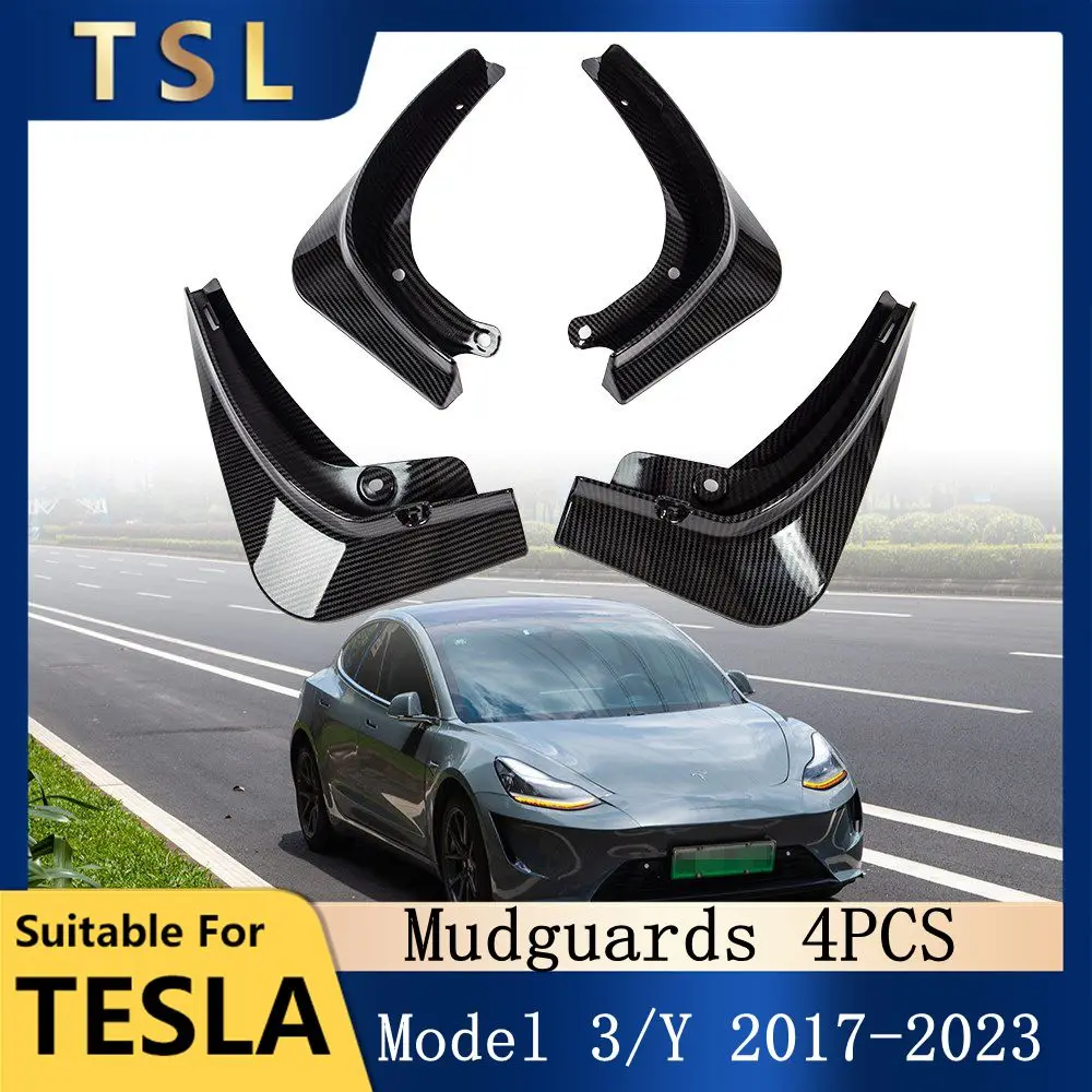 REEVAA Mud Flaps For 2024-2025 Tesla Model 3 Highland - No Drill Required, 4-Piece Set, Black, Protects Paint From Debris 1 thumbnail image