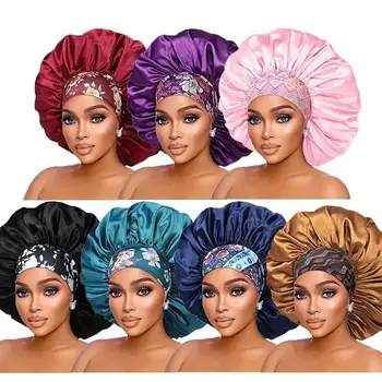 Women’s Satin Sleep Bonnet – Breathable Night Cap with Wide Elastic Band 1