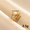 Bagues ouvertes bohème en émail blanc, couleur or, luxe, irrégulier, en acier inoxydable, réglable, bijoux de charme pour femmes, cadeaux