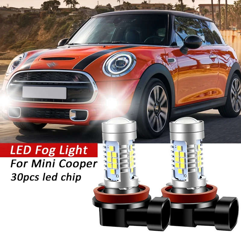 

2pcs Canbus No Error H8 For Mini Cooper F55 F56 R56 F54 Clubman R55 F57 Convertible R57 R60 R58 R61 R59 LED Fog Light Blub Lamp