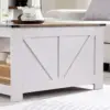 Farmhouse Coffee Table for Living Room, Wood Square Coffee Tables, 31.5" D x 31.5" W, Grey Wash 6