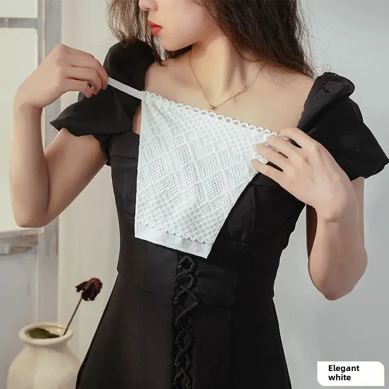 New Double-Layer Anti-Exposure Lace Frontal Cover Bra Women's Strapless Sexy One-Piece Chest Cover Exposure Prevention