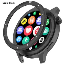 Sleek Metal Bezel Ring & Film Protector for Watch S3  S3 eSIM (Scale Black)