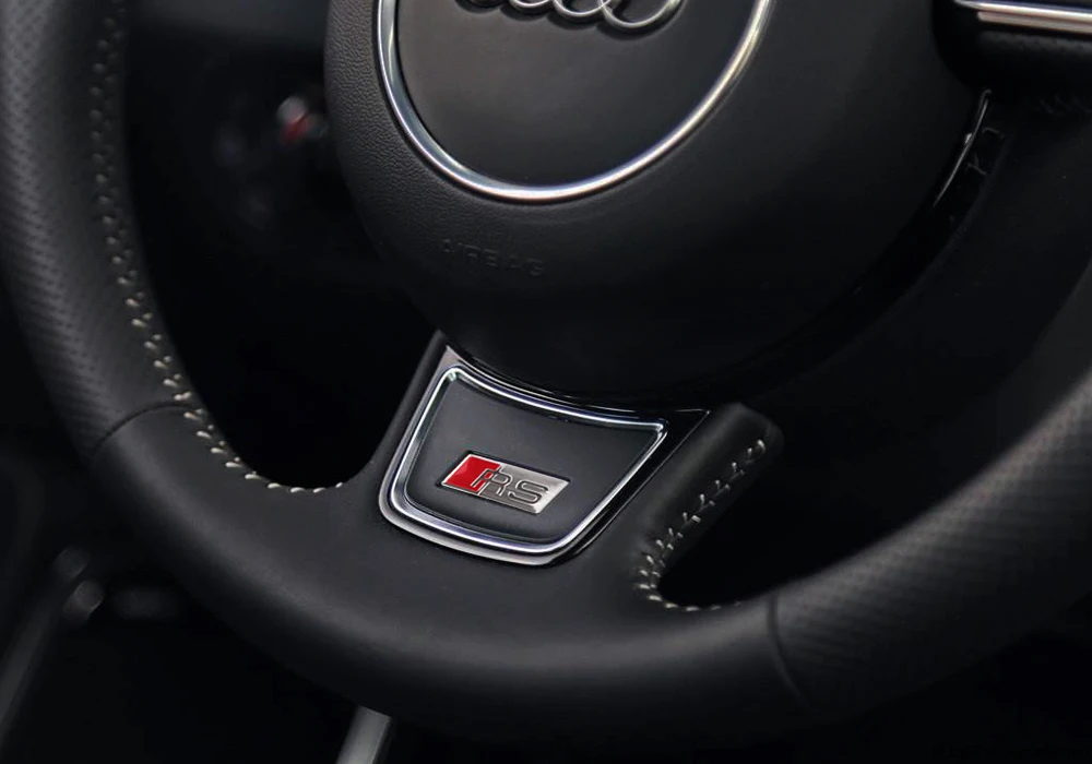 3x Logos Audi SLine Volant Sticker 3D - Alu Noir S Line auto
