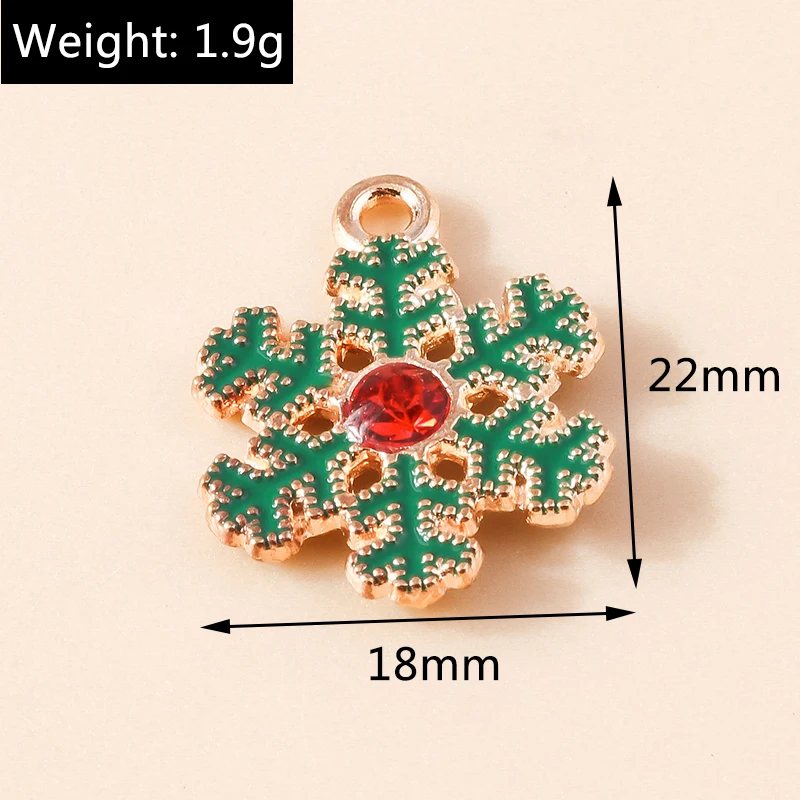 Leslie 10 Stück/Set Emaille Weihnachtsanhänger Weihnachtsbaum Weihnachtsmann Schneemann Handschuhe Charms für Ohrringe Anhänger DIY Schmuck – Detail 30