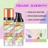 Crème anti-cernes à libération de presse à trois couleurs, crème éclaircissante pour base du visage, maquillage isolé 3
