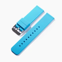 Premium Silicone Watch Strap - Soft Quick Release Rubber Band for Men and Women (Multiple Sizes Available) (Light Blue - Silver)