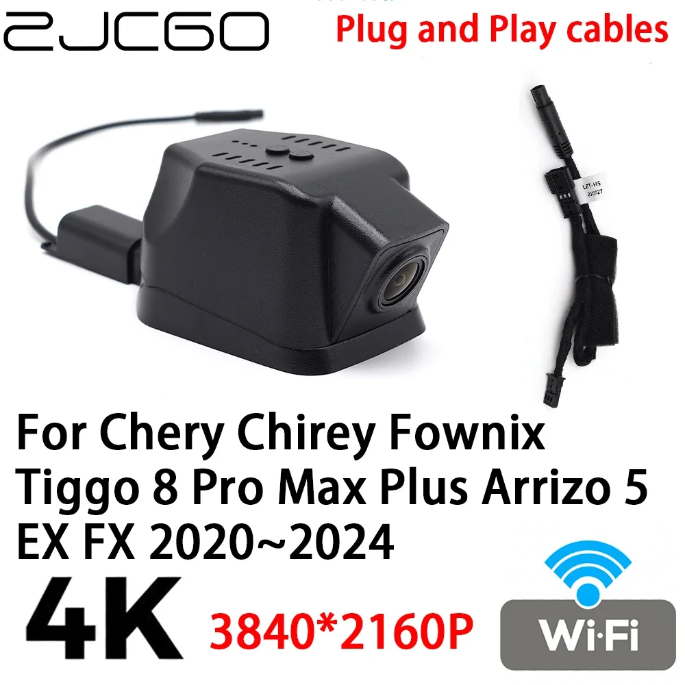 Zjcgo 4K 2160P Dvr Dash Cam Videoregistratore Plug And Play Per Chery Chirey Fownix Tiggo 8 Pro Max Plus Arrizo 5 Ex Fx 2020 ~ 2024