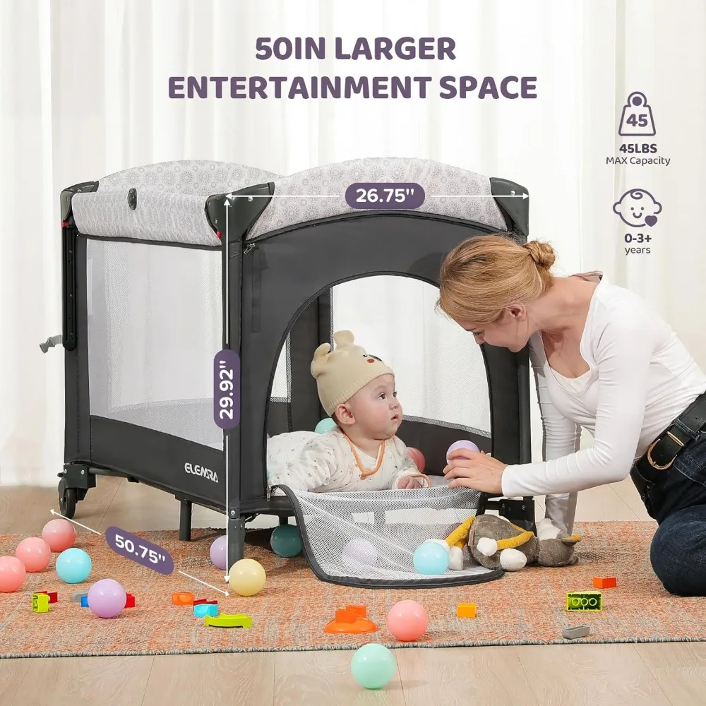 3-in-1 Baby Bassinet with Mattress 5
