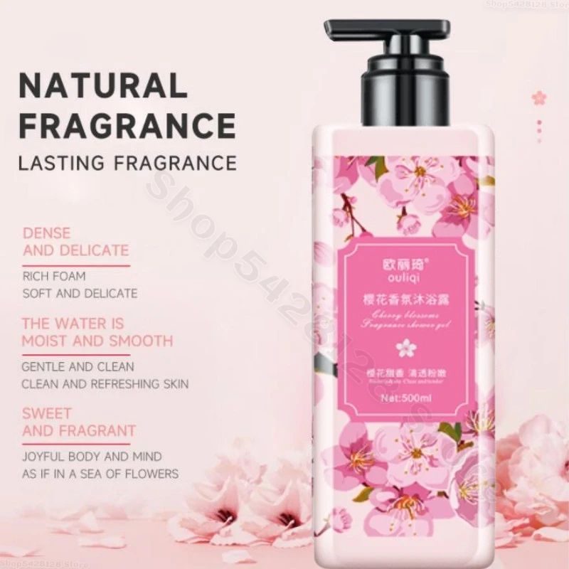 Sakura Whitening Body Wash Lasting Fragrance Remove Dirt and Oil Control Whitening Skin Care Moisturizing Body Wash 500ml