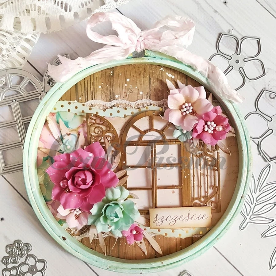 2024 AliliArts 금속 절단 다이 Chabby Chic Window diy Scrapbooking 사진 앨범 장식 엠보싱 PaperCard Die
