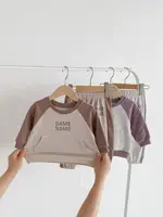 2024 Autumn New Baby Long Sleeve Sports Set Boy Girl Letter Print Sweatshirt + Pants 2pcs Suit Infant Toddler Casual Outfits 3