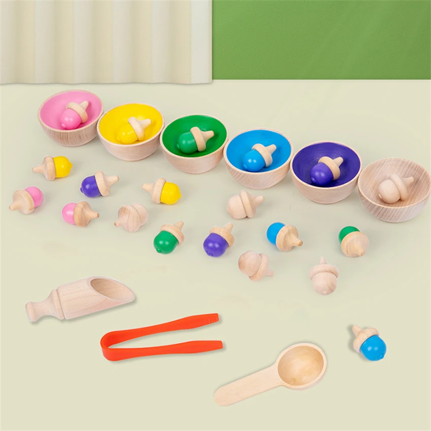Montessori Materials Color Sorting Game Learning Eudcation Toys For Kids 2 To 4 Years Old Fine Motor Skill Children Gift C86Y