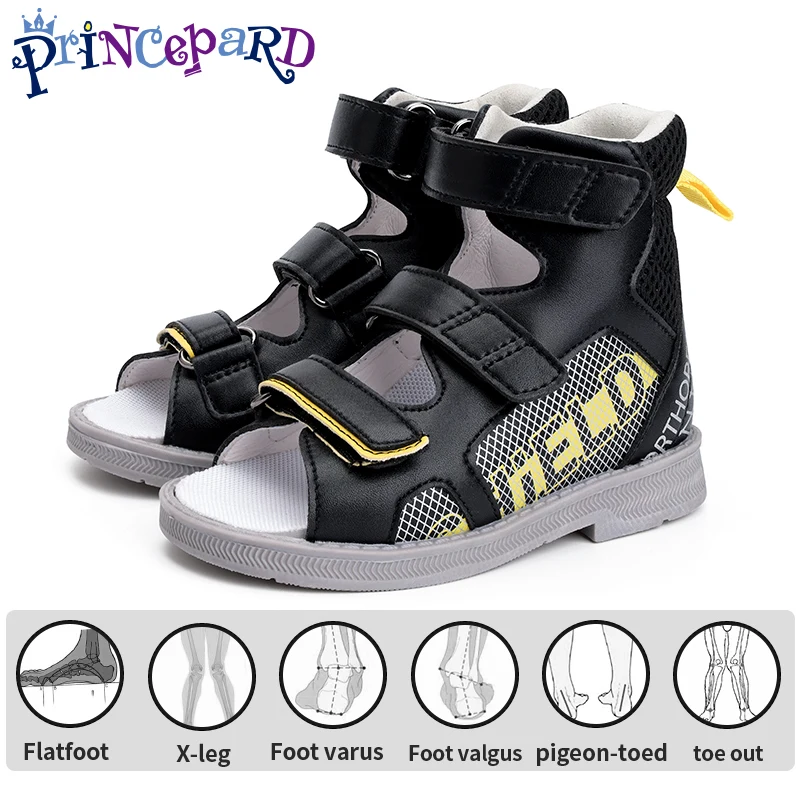 Ankle Support Children's Orthopedic Sandals, Corrective and Prophylactic Orthotics Walking Shoes for Girls Boys with Thomas Heel