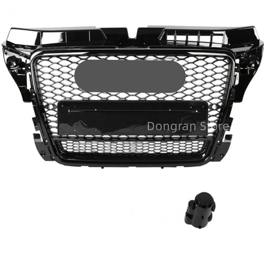 

For RS3 Style Front Sport Hex Mesh Honeycomb Hood Grill Gloss Black For Audi A3/S3 8P 2009 2010 2011 2012 2013