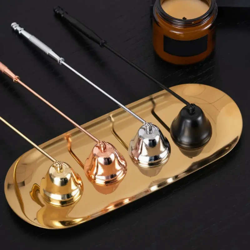 Candle Cover Bell-shape Long Handle Candle Holder Stainless Steel Extinguisher Home Accessories Decoration Match Trimming