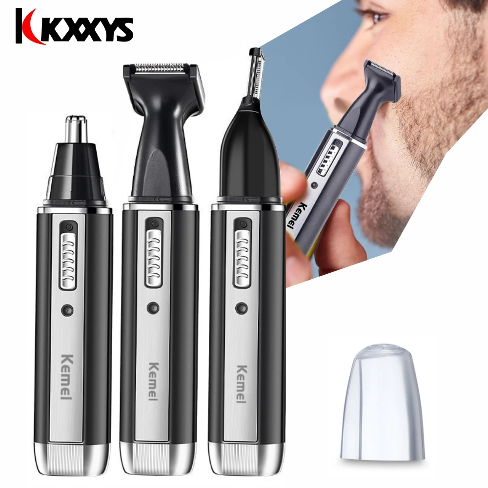 

Kemei Men Hair Trimmer for Grooming Kit Beard Rechargeable All in One Electric Trimer Facial Eyebrow Trimmer Nose Ear Shaver