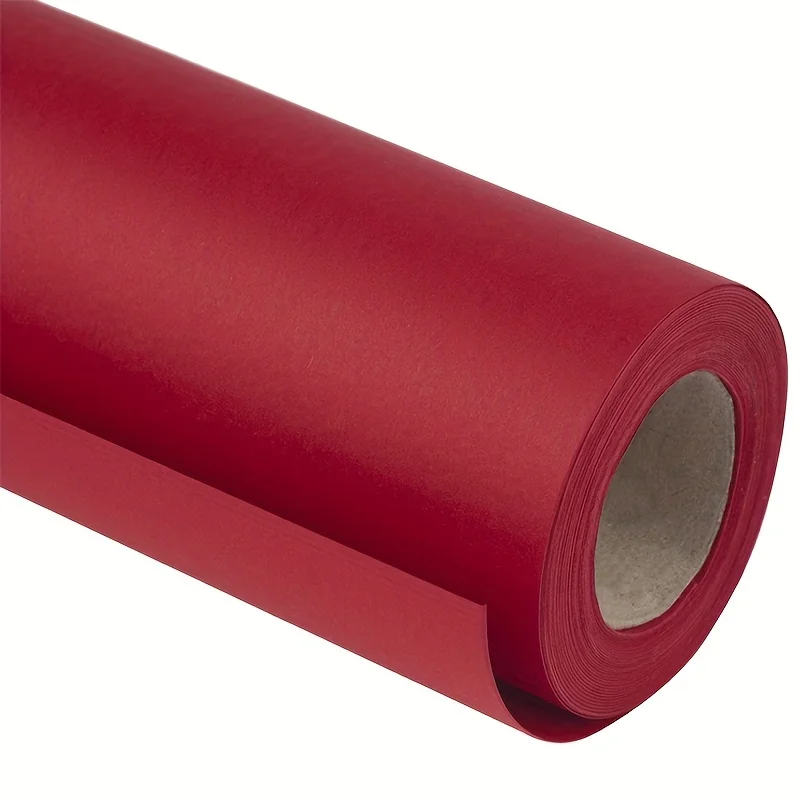 [Red Kraft Paper] High-Quality Red Kraft Paper Roll | 1 Recyclable-Ideal for Crafting, Wrapping, Packing & Floor