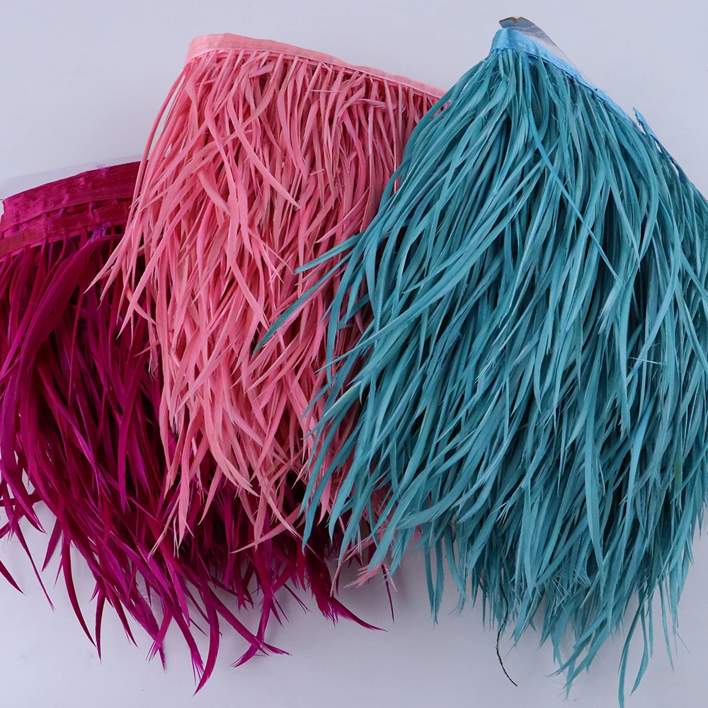 

10 Color Goose Biot Feather Trims for Crafts Top Quality Plumes Fringe for Sewing Dress Decoration Diy Creative Skirt Ribbon 1M