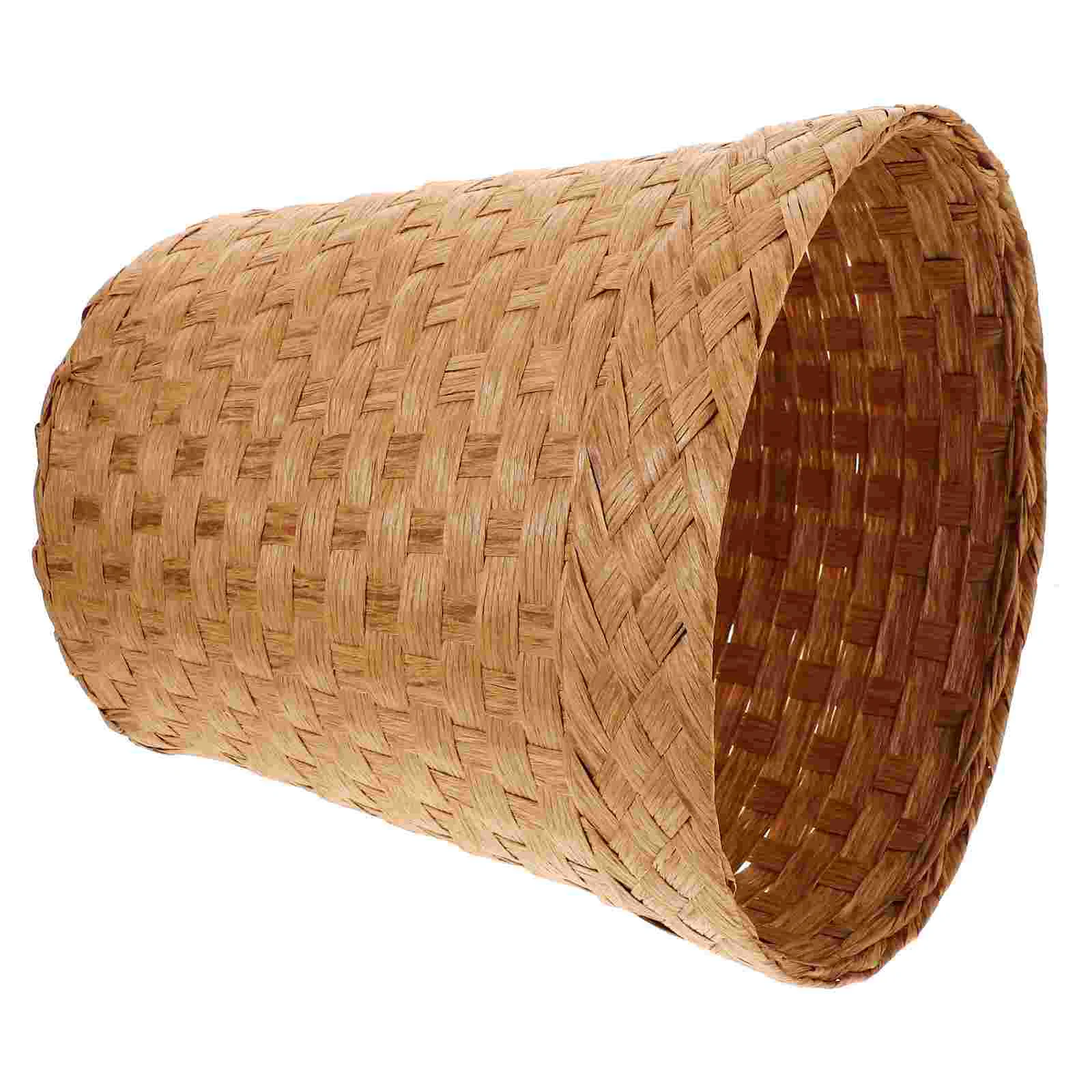 Bamboo Trash Basket Garbage Bins Waste Kitchen Wicker Bathroom Fruit Storage Sundries Cans