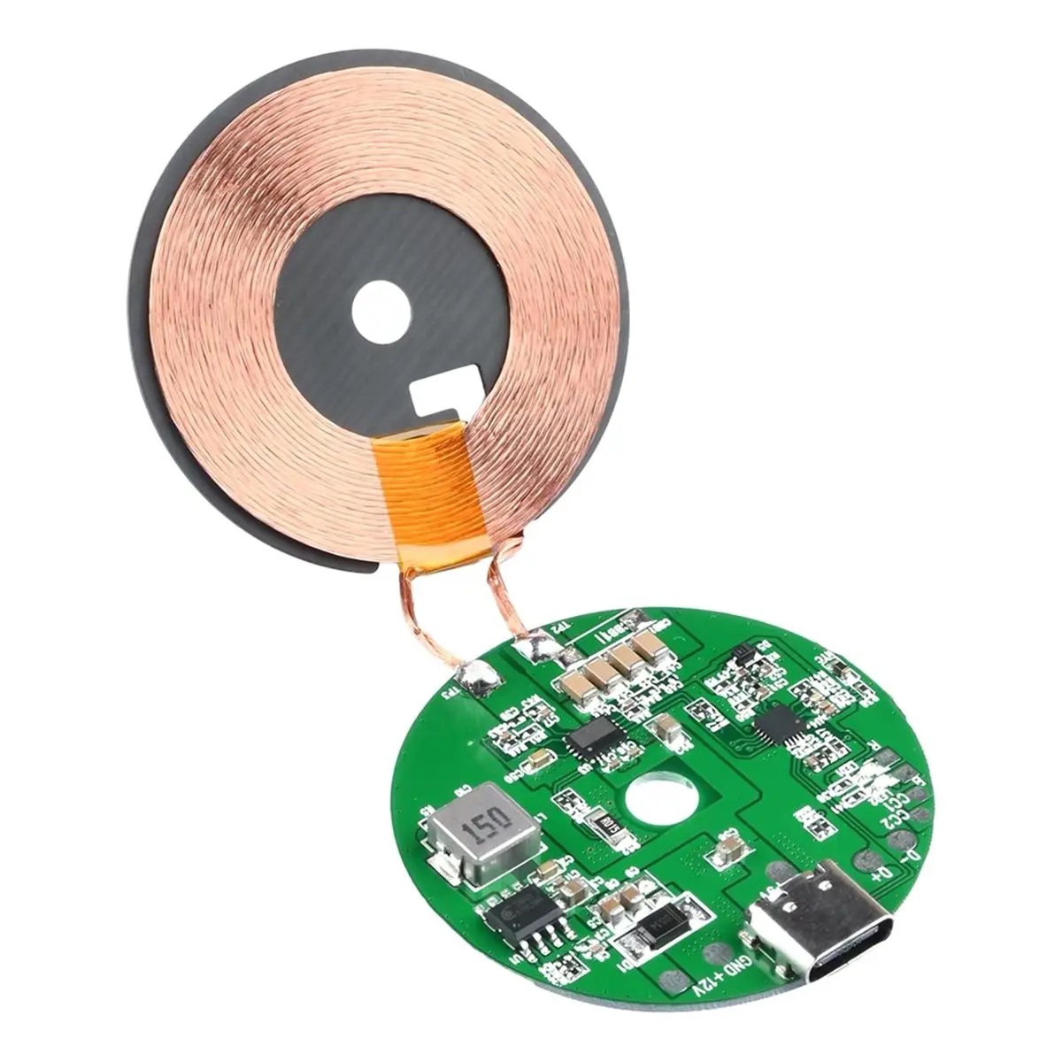 (A23G) TYPE-C 20W 고출력 고속 충전기 무선 충전기 송신기 모듈 스페이서 0-10MM 무선 충전 스테이션 무선 충전기