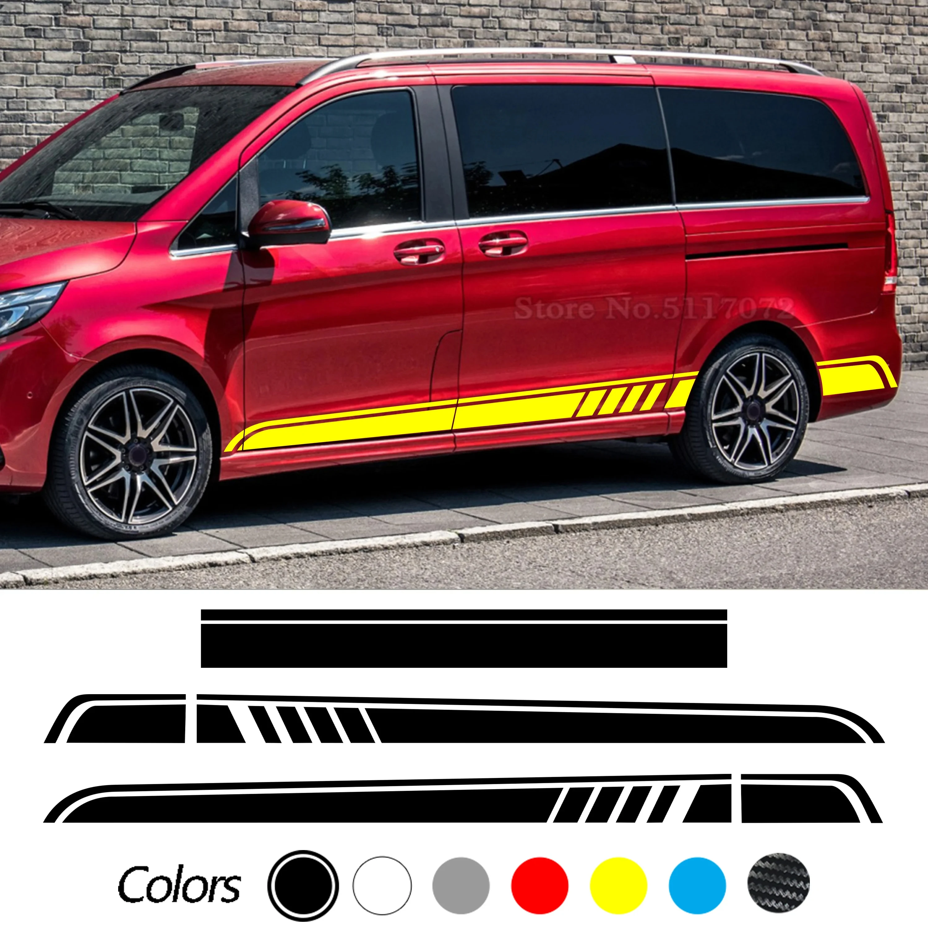 

3 шт., Двусторонняя наклейка на юбку Mercedes Benz V Class W447 Vito Viano 2014