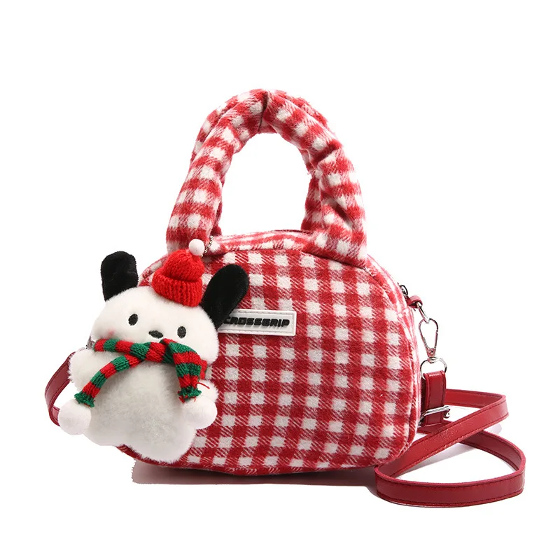 New Style Niche Fall Winter Women's Bag Sweet Cool Crossbody Handbag Shoulder Bag Cute Christmas Plush Female Purse