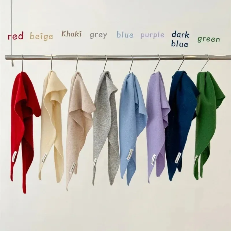 New Solid color 100% wool winter women's scarf triangular knitted scarf multifunctional warm scarf y2k scarf woman accesories - Image 5