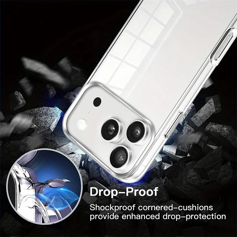360° Clear Full Body Phone Case with Air Shockproof Protection and Built-in Screen Protector
