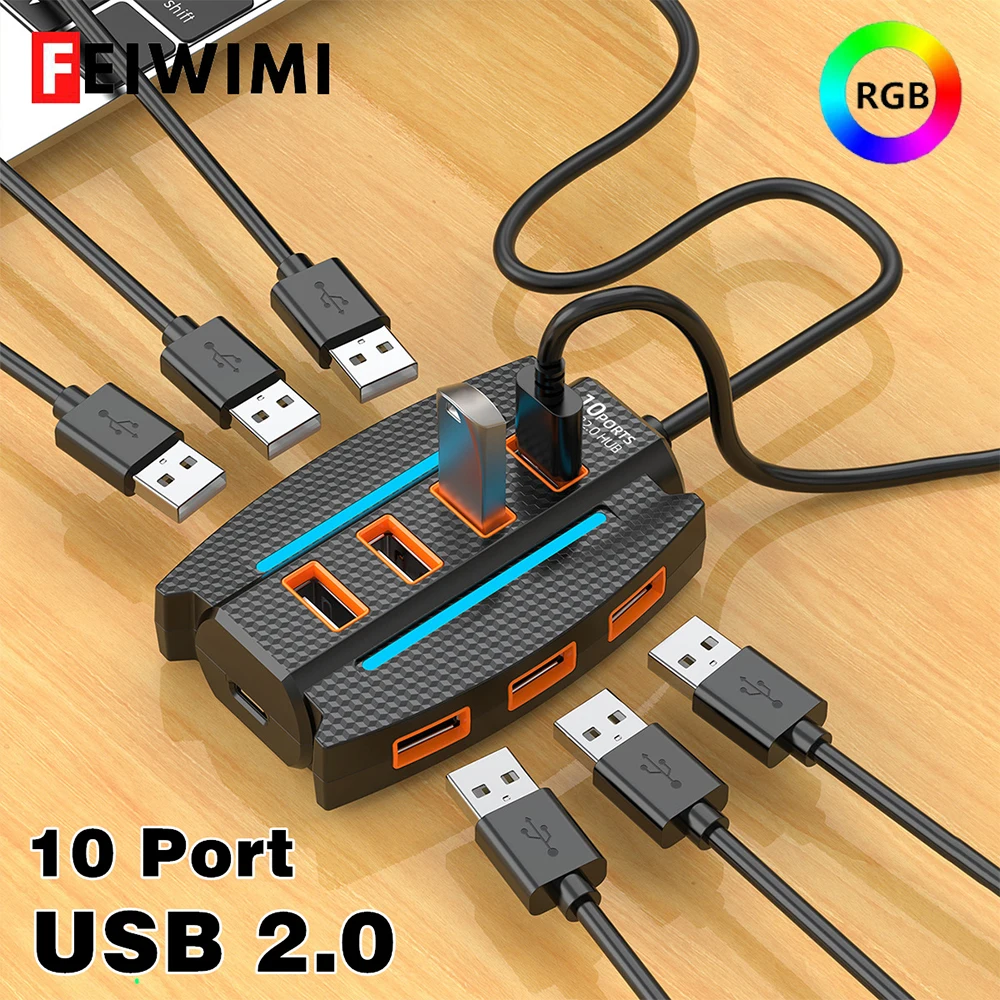 USB2.0Hub10Port5GbpsHighSpeedUSBSplitterPowerAdapter10PortMultipleExpanderForPCLaptopHardDiskwithRGBlight-AliExpress7