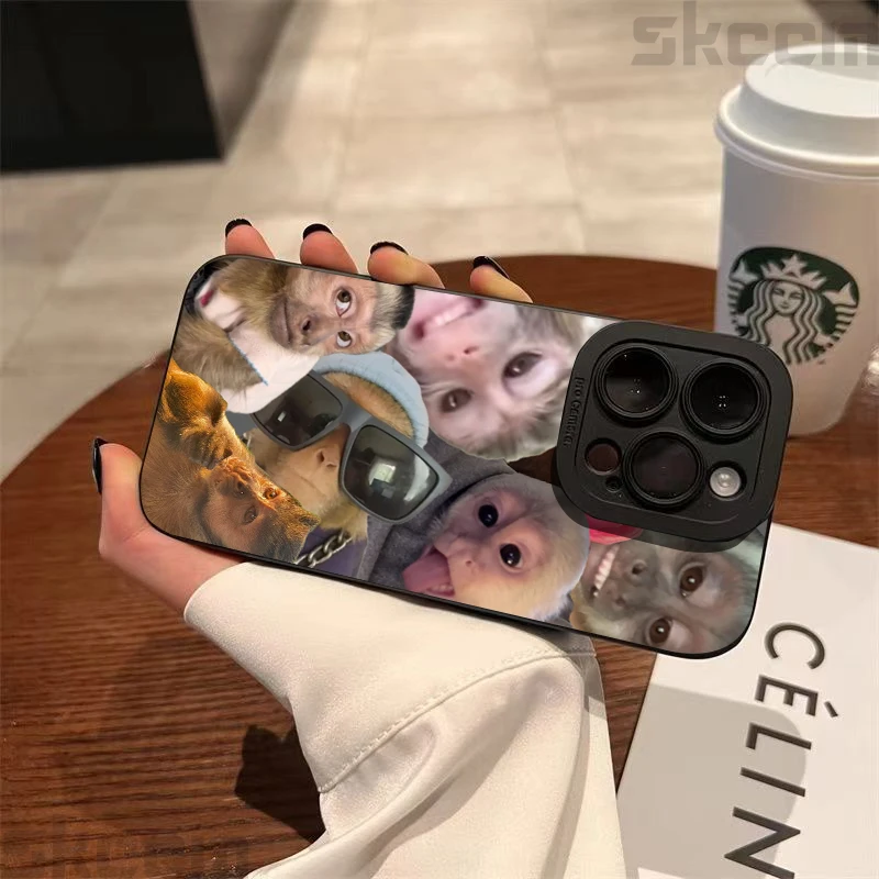 Quirky Monkey Pattern Matte Shockproof Phone Case
