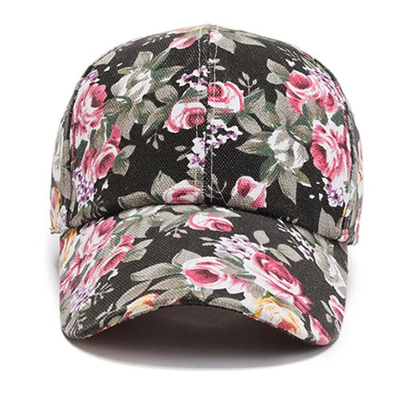 Baseball Cap Women's Summer Floral Print Trucker Hat