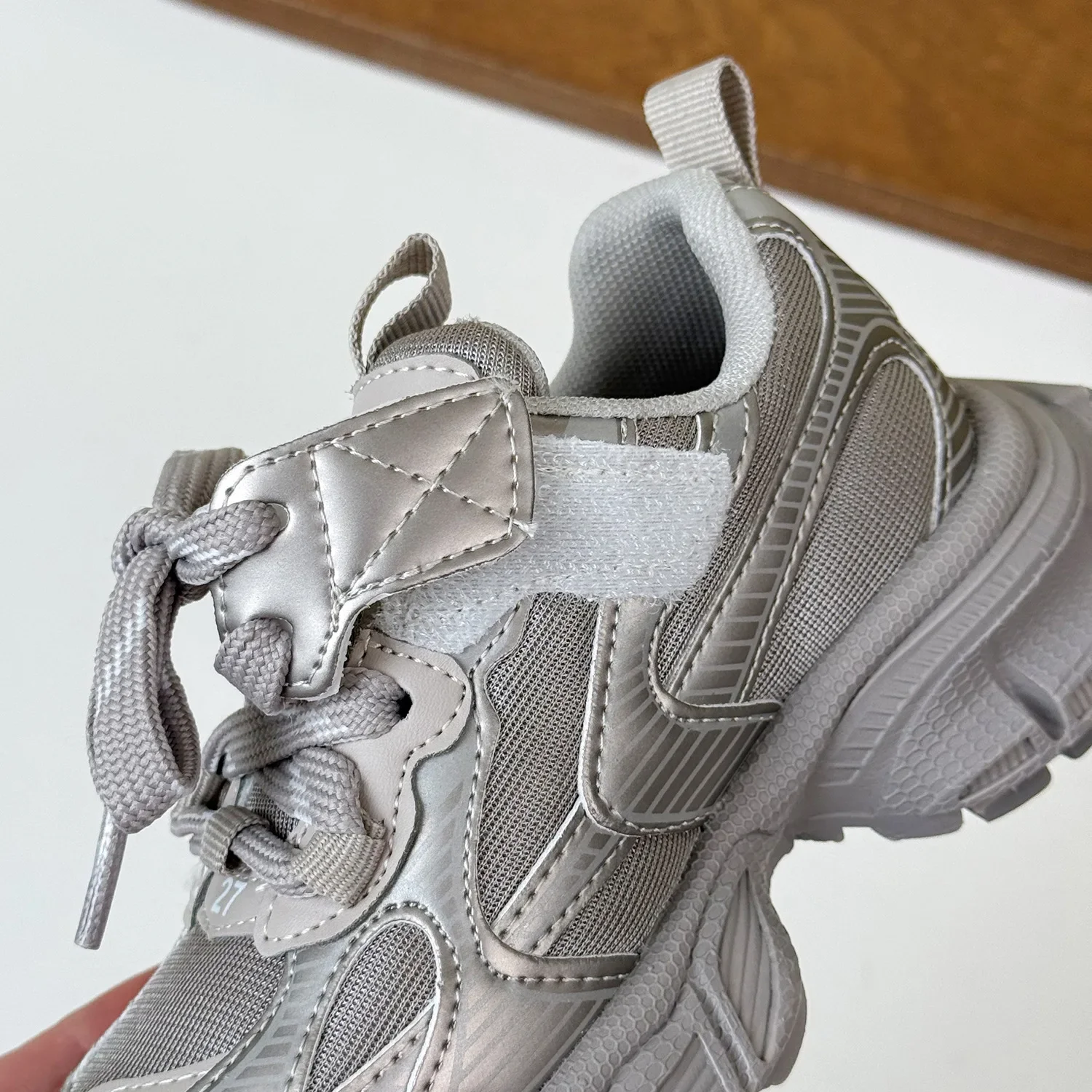 Spring Children Boy Girls Mesh Splicing Thick Height Increasing Sneakers Kid Toddler Breathable Lightweight Trainers