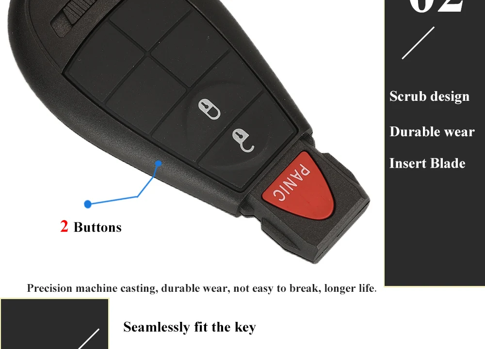 Keyforkess GQ4-53T ID46-PCF7961A Chip 433Mhz 3/4 pulsante telecomando portachiavi per auto per 2014-2019 Jeep Cherokee Fobik Keys Fob 14 Keyforkess GQ4-53T ID46-PCF7961A Chip 433Mhz 3/4 pulsante telecomando portachiavi per auto per 2014-2019 Jeep Cherokee Fobik Keys Fob - S7a6c447ba64c47dbacb0ddf688dfc274A