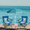 2022 New Blue Folding Camping Chair Low Seat Portable Lightweight Chair With Cup Holder And Front Pocket For Outdoor 5