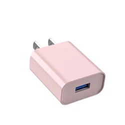 Fast Charging 10W USB Wall Charger with 5V/2A Power Adapter - Pink US