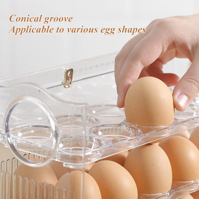 Jaugufiy 3 Tier Egg Holder Rack Egg Storage Rack Egg Organizer for  Refrigerator for Kitchen for Countertop,Hold 30 Eggs