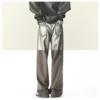 men's oversize y2k black big boys jeans for man washed straight leg brown white loose wide leg baggy pants Men Solid color denim