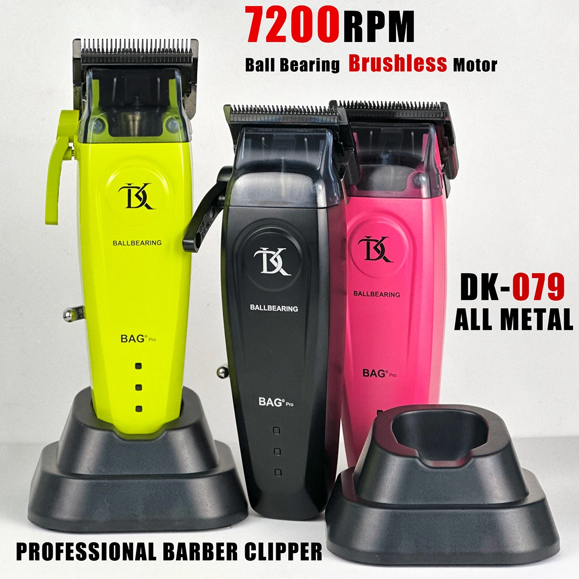 DK079 Brushless Motor 7200RPM All Metal Professional Hair Clipper Barber Hair Cutting Machine Salon Hair Trimmer for Men DK079 Brushless Motor 7200RPM All Metal Professional Hair Clipper Barber Hair Cutting Machine Salon Hair Trimmer for Men