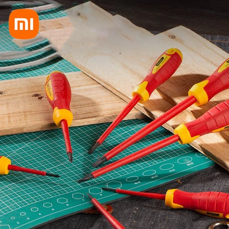 

Новинка Xiaomi DELI изолированная отвертка с шлицевыми насадками Phillips 1000 В отвертки электрика ремонтный инструмент Отвертка с магнитным наконечником