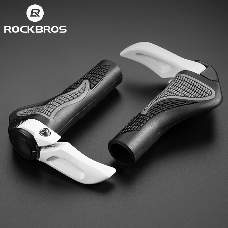 ROCKBROS Ergonomic MTB Grips Aluminum Alloy Locked Vice Handle Rubber Non slip Bike Handlebar
