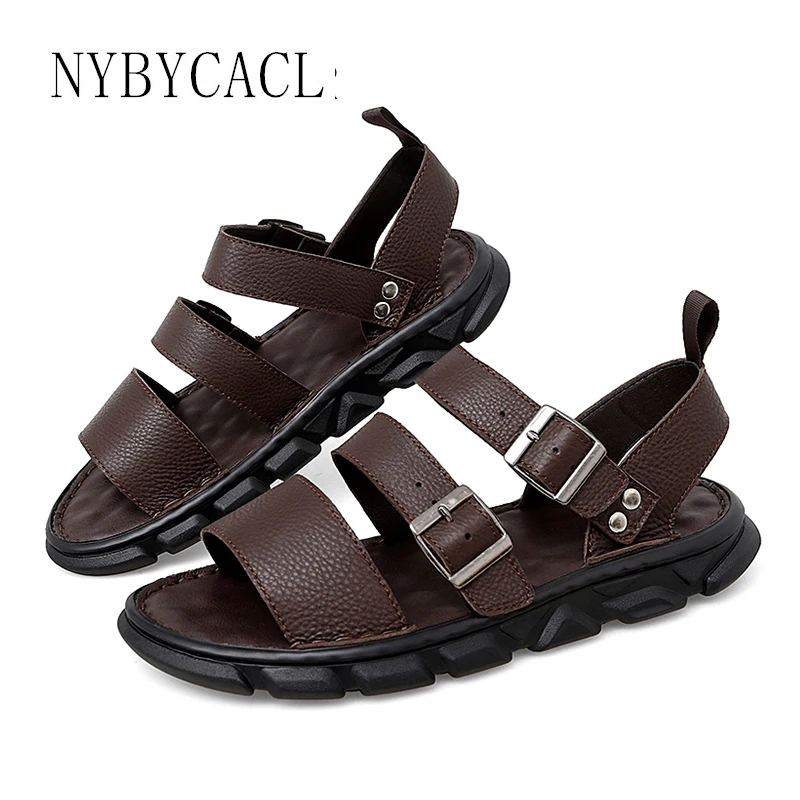 Men Sandals Summer New Large Size 45 46 Soft Comfortable Footwear Leather Men Sandals Outdoor