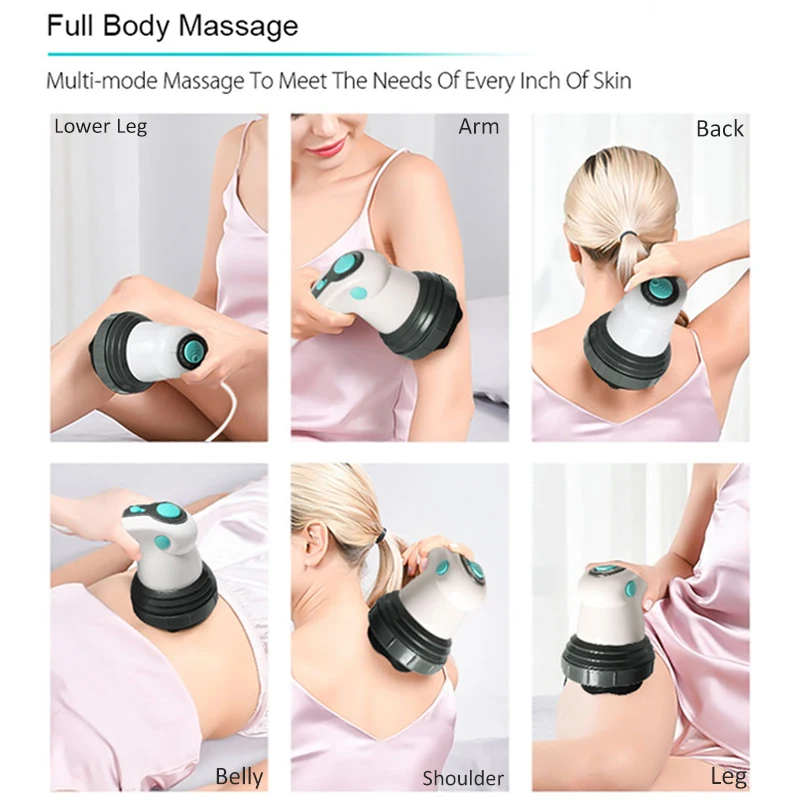 Masajeador corporal adelgazante con rodillo anticelulítico, eléctrico, de mano, infrarrojo, para brazos, piernas, caderas, abdomen, eliminar grasa._voghion.com