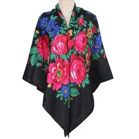 140x140CM Printed Square Scarf for Women Chinese Retro Style Uitable for All Seasons Shawl Handkerchief Babushka Hijab Head Wrap 1