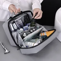 Men's Makeup Bag Waterproof Material Toiletry Bag Large Capacity Cosmetic Organizer, Portable Travel Essential Storage Bag 2
