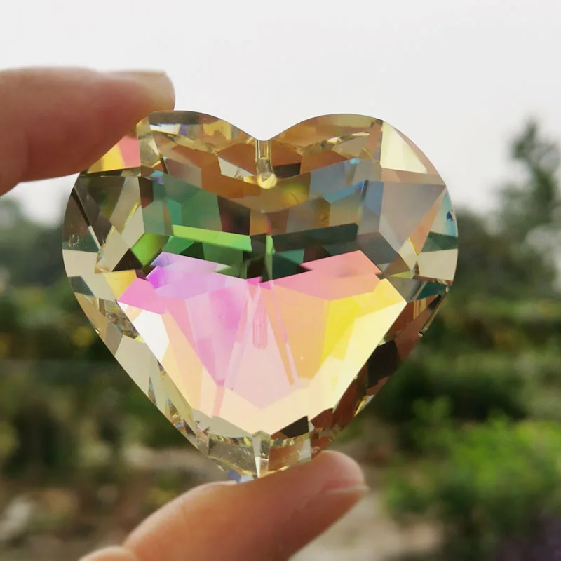 Crystal Suncatcher Heart Pendant Chandelier Prisms Rainbow Maker Hanging Drops for DIY Ornament Home Wedding Window Decor Craft sun catcher crystal pendant sun catchers window ornament