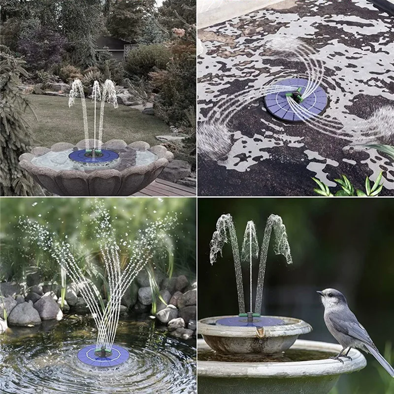 Solar Fountain Water Fountain Bird Bath Bird Bath Supplies 9V/4/6W Solar Water Fountain 360 Rotating Nozzle Colored RGB Lights Floating Waterfall Fountain Outdoor Decoration