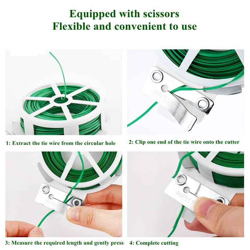 Plant Ties 20~100m Gardening Twist Ties Plant Binding Wire Support Care Flower Creeper Vines Hoops Fixed