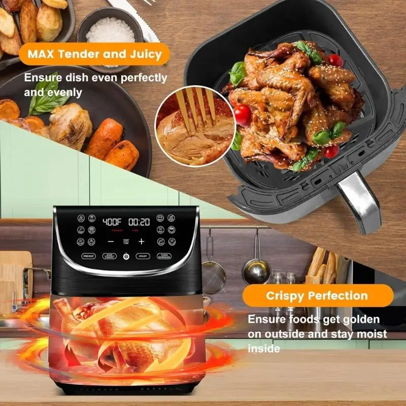 R53A Square Air Fryers Pad Metal Liners Nonstick Cooking Accessory Air Fryers Grilling Plate Suitable for GAF716